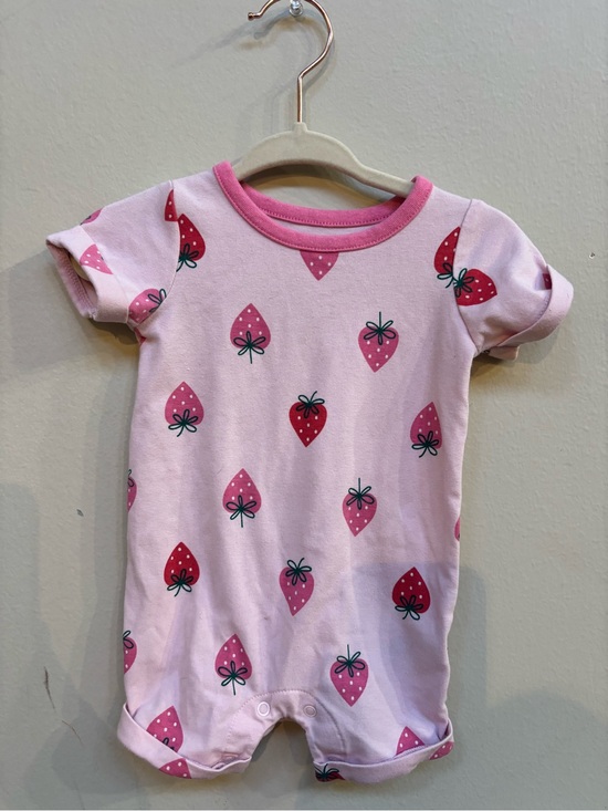 Cat & Jack Other - Cat & Jack Pink Strawberry Print Short Sleeve Romper